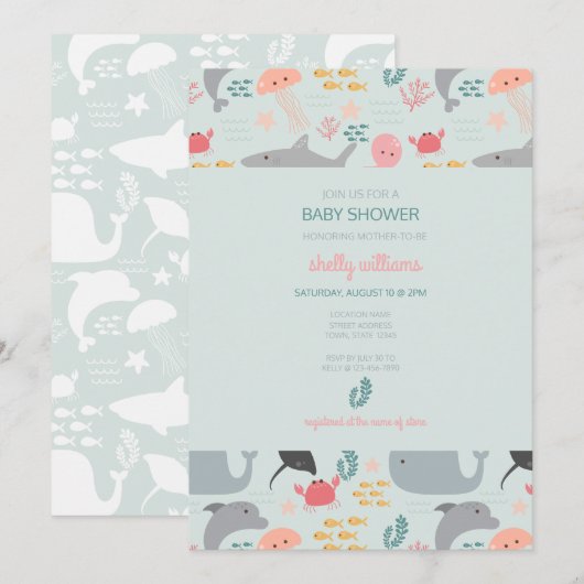 Onder het Zee Vriendenpatroon Kaart (Voorkant / Achterkant)