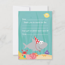 Onder het Zee vul plat bedankje in Bedankkaart