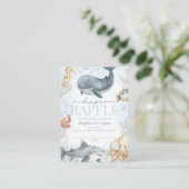 Onder het Zee Walvis Baby shower Luier Raffle Informatiekaartje (Staand voorkant)