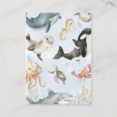 Onder het Zee Walvis Baby shower Luier Raffle Informatiekaartje (Achterkant)