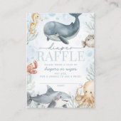 Onder het Zee Walvis Baby shower Luier Raffle Informatiekaartje (Voorkant)