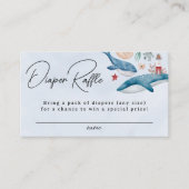 Onder het Zee Walvis Luier Raffle Boy Baby shower Informatiekaartje (Voorkant)