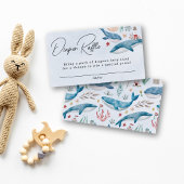 Onder het Zee Walvis Luier Raffle Boy Baby shower Informatiekaartje