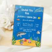 Onder het zee walvis schildpad haai vis 1e verjaar kaart