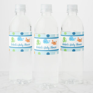 Onder het Zee / walvis waterlabel Waterfles Etiket