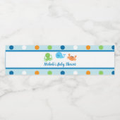 Onder het Zee / walvis waterlabel Waterfles Etiket (Enkel label)