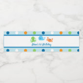 Onder het Zee / walvis waterlabel Waterfles Etiket (Enkel label)