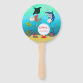 Onder het Zee water bubbel oceaan dieren Handwaaier (Achterkant)