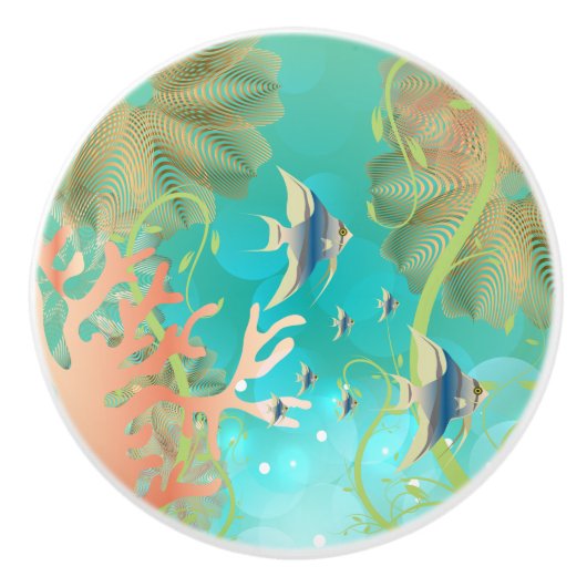 Onder het Zee waterontwerp Keramische Knop (Voorkant)