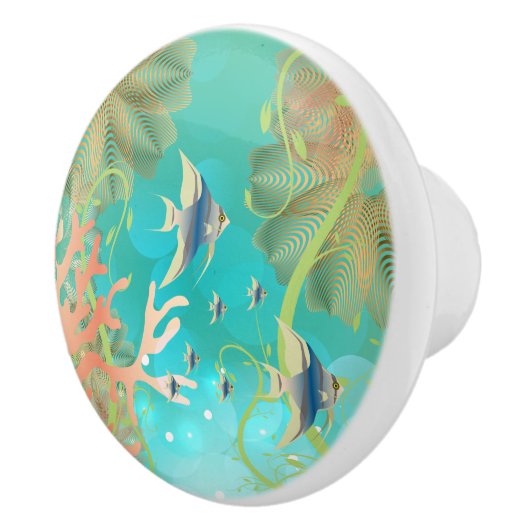 Onder het Zee waterontwerp Keramische Knop (Rechts)