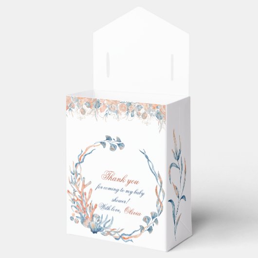 Onder het Zee Waterverf Baby shower Bedankdoosjes (Geopend)