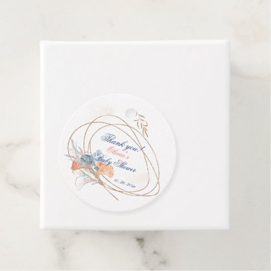 Onder het Zee Waterverf Baby shower Bedankjes Labels (In situ)