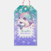 Onder het Zee Waterverf Baby shower Cadeaulabel (Achterkant)
