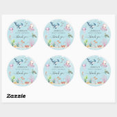 Onder het Zee Waterverf Baby shower dank u Ronde Sticker (Vel)