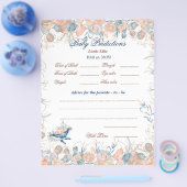 Onder het Zee Waterverf Baby shower Flyer (Enkel)