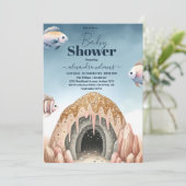 Onder het Zee Waterverf Baby shower Kaart (Staand voorkant)