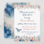 Onder het Zee Waterverf Baby shower Kaart (Voorkant / Achterkant)