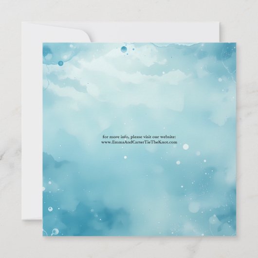 Onder het Zee Waterverf bruiloft aankondiging (Achterkant)