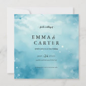 Onder het Zee Waterverf bruiloft aankondiging (Voorkant)