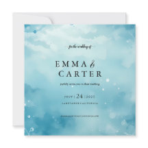 Onder het Zee Waterverf bruiloft aankondiging