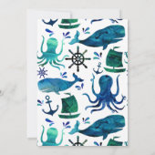 Onder het Zee Waterverf Kinder walvis Verjaardag Kaart (Achterkant)