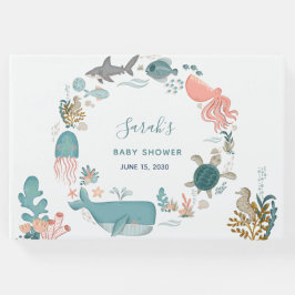 Onder het Zee Waterverf krans Baby shower Gastenboek