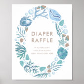 Onder het Zee Waterverf Nautical Raffle Sign Poster (Voorkant)