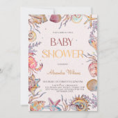 Onder het Zee Waterverf Nautisch Baby shower Kaart (Voorkant)