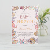 Onder het Zee Waterverf Nautisch Baby shower Kaart (Staand voorkant)