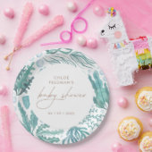 Onder het Zee Waterverf Nautisch Baby shower Papieren Bordje (Feest)