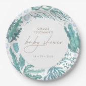 Onder het Zee Waterverf Nautisch Baby shower Papieren Bordje (Voorkant)