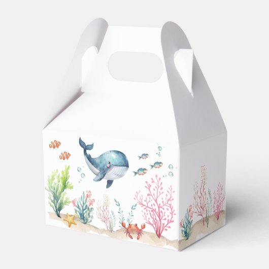 Onder het Zee Waterverf Ocean Animals Baby shower Bedankdoosjes (Achterkant)