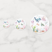 Onder het Zee Waterverf Ocean Animals Baby shower Confetti (Achterkanten)