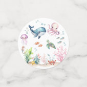 Onder het Zee Waterverf Ocean Animals Baby shower Confetti (Kleine voorkant)