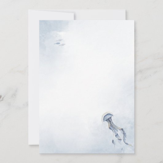 Onder het Zee Waterverf Ocean Animals Baby shower Kaart (Achterkant)