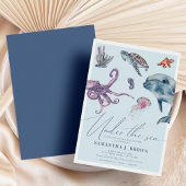 Onder het Zee Waterverf Ocean Baby shower Kaart