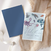 Onder het Zee Waterverf Ocean Baby shower Kaart