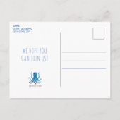 Onder het Zee Waterverf Octopus Verjaardag Nautisc Uitnodiging Briefkaart (Achterkant)