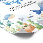 Onder het Zee Waterverf Partij Custom Table Sign Poster (Hoek)