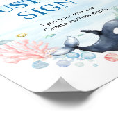 Onder het Zee Waterverf Partij Custom Table Sign Poster (Hoek)