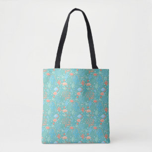Onder het Zee Waterverf Patroon Tote Bag