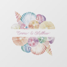 Onder het Zee Waterverf Shell bruiloft Logo Floor