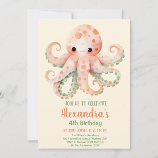 Onder het Zee Waterverf Verjaardag Kaart (Voorkant)