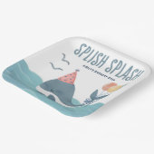 Onder het Zee | Waterverf Whale Beach Verjaardag Papieren Bordje (Gebogen)