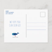 Onder het Zee Waterverf Whale Birthday Nautical Uitnodiging Briefkaart (Achterkant)