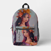 Onder het Zee Waterverf zeemeermin gedrukte rugzak (Voorkant)