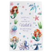 Onder het Zee Waterverf Zeemeermin Verjaardagsfees Medium Cadeauzakje (Achterkant)