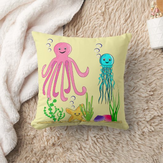 Onder het Zee Waves creeert het Lemon-kussen Kussen (Deken)