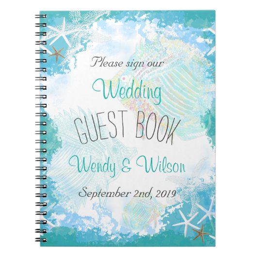 Onder het Zee Wedding Guest Book Notitieboek (Voorkant)