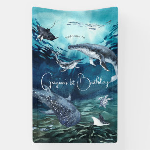 Onder het Zee Welkom Ocean Birthday Spandoek